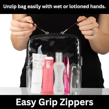 BORSALI TSA Compliant Quart Size Toiletry Bag for Travel