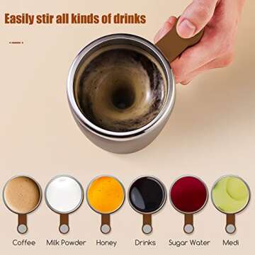 Rechargeable Self Stirring Coffee Mug for Easy Mixing