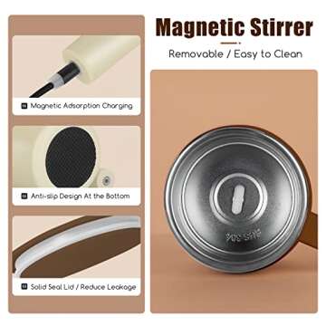 Rechargeable Self Stirring Coffee Mug for Easy Mixing