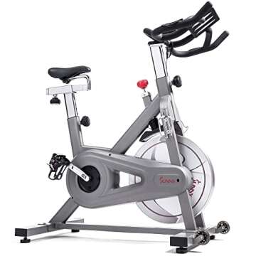 Sunny Health & Fitness Synergy Exercise Bike with 40LB Flywheel, Silent Belt Drive & Magnetic Resist...