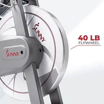 Sunny Health & Fitness Synergy Exercise Bike with 40LB Flywheel, Silent Belt Drive & Magnetic Resistance, Indoor Bicycle with 300 LB User Weight Capacity, Tablet Mount, Adjustable Seats – SF-B1851