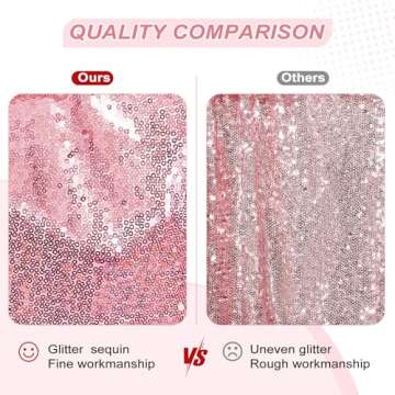 PartyDelight Sequin Tablecloth Fuchsia Pink Sparkly Table Cloth Overlay Square 50"x50"