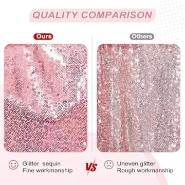 PartyDelight Sequin Tablecloth Fuchsia Pink Sparkly Table Cloth Overlay Square 50"x50"