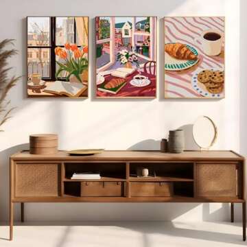 F.NIMAGOP 6 Packs Paint by Numbers Kit for Adults,Coffee DIY Acrylic Oil Painting Paint by Numbers K...