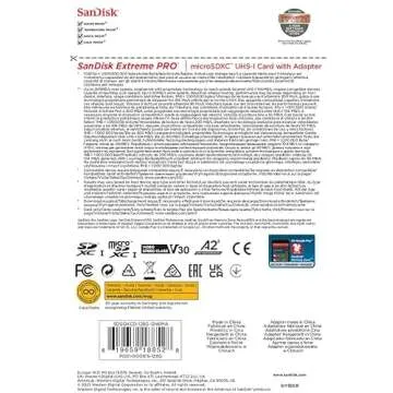 Sandisk SDSQXCD-128G-GN6MA Extreme Pro Microsdxc 128gb+sd Flsh Adapter 200mb/s 90mb/s A2 C10 V30 U