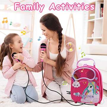 NA Kids Karaoke Machine for Kids with Microphones