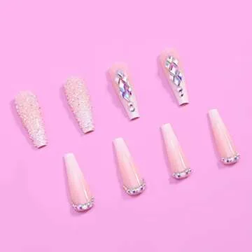 Artquee 24pcs French Nude White Coffin Press-on Nails