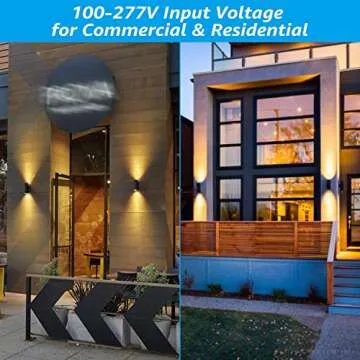 LEONLITE Integrated LED Cylinder Up Down Wall Light Outdoor, 100V-277V 20W Aluminum Waterproof High-end Wall Sconce in 2 Lights, ETL-Listed Exterior Front Door Porch Light, 3000K Warm White, Pack of 4