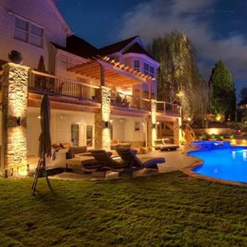 LEONLITE Integrated LED Cylinder Up Down Wall Light Outdoor, 100V-277V 20W Aluminum Waterproof High-end Wall Sconce in 2 Lights, ETL-Listed Exterior Front Door Porch Light, 3000K Warm White, Pack of 4