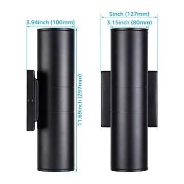 LEONLITE Integrated LED Cylinder Up Down Wall Light Outdoor, 100V-277V 20W Aluminum Waterproof High-end Wall Sconce in 2 Lights, ETL-Listed Exterior Front Door Porch Light, 3000K Warm White, Pack of 4