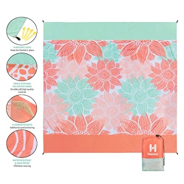 HIHOHO Beach Blanket Extra Large Waterproof Sandproof