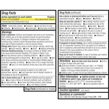 HealthA2Z Aspirin 325mg Uncoated Tablets for Relief