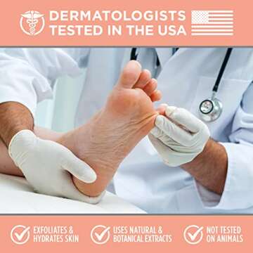 Hicream Foot Peel Mask- 2 Pairs of Regular Skin Exfoliating Foot mask For Cracked Heels, Dead Skin & Calluses, Removes & Repairs Rough Heels, Dry Toe Skin, Peach Scent