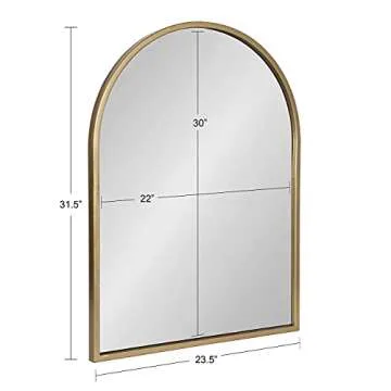Kate and Laurel Valenti Arched Wall Mirror - 24x32 Gold Decor