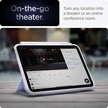 Spigen Ultra Hybrid Pro Designed for 8.3 inch iPad Mini 7 Case A17 Pro (2024), iPad Mini 7th/6th Generation Case (2024/2021) w/Clear Transparent Back and Pencil Holder - Lavender