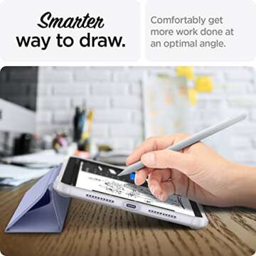 Spigen Ultra Hybrid Pro Designed for 8.3 inch iPad Mini 7 Case A17 Pro (2024), iPad Mini 7th/6th Generation Case (2024/2021) w/Clear Transparent Back and Pencil Holder - Lavender