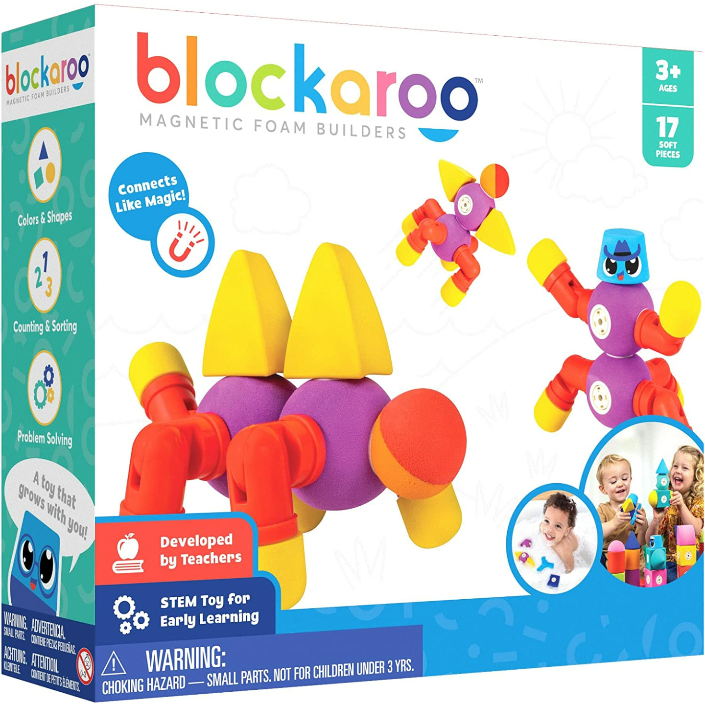 Blockaroo Magnetic Foam Building Blocks - STEM Fun
