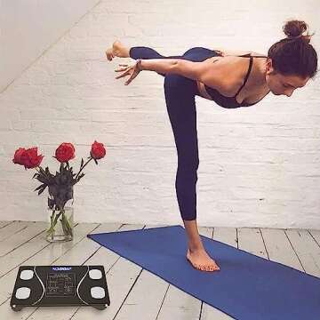 3 Pcs Wireless Intelligent Digital Bathroom Tempered Glass Platform BMI Scale, Body Fat Scale, Body Composition Analyzer with Smartphone Application and Bluetooth synchronous Scale（320mm/12.5in）