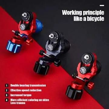 Dragonhawk Slip Rotary Tattoo Machine Gun Stroke Length Hard Soft Changeable Coreless Motor Q813 (Red-Black)
