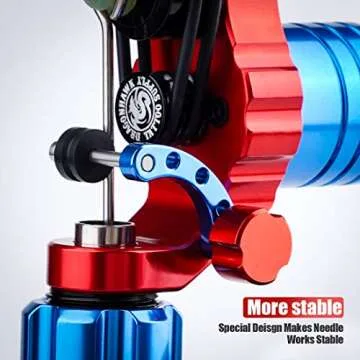 Dragonhawk Slip Rotary Tattoo Machine Gun Stroke Length Hard Soft Changeable Coreless Motor Q813 (Red-Black)