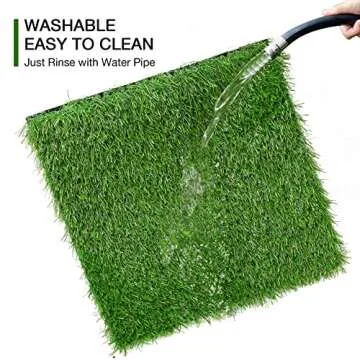 XLX TURF 12X12 Artificial Grass Table Placemats 4 Pack, Green Fake Grass Patch Square Tiles Table Runner Decor Birthday, Party, Baby Shower, Wedding, Holiday