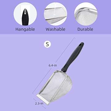 Niteangel Hamster Sand Bath Scoop: - Stainless Steel Sand Substrate Shovel Fine Mesh Metal Sifter Sc...