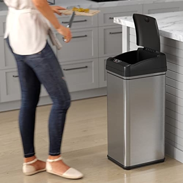 iTouchless 13 Gallon Sensor Trash Can - Touchless Design & Odor Control