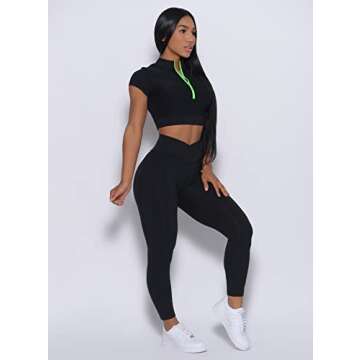 Bombshell Sportswear High Waist Brazilian 7/8 Leggings (as1, Alpha, s, Regular, Regular, Black)