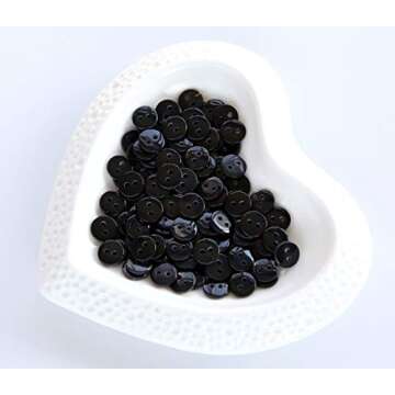 GANSSIA 11/32 Inch (9mm) Very Small Button Tiny Size Sewing Flatback Resin Buttons Color Black Pack of 500 Pcs