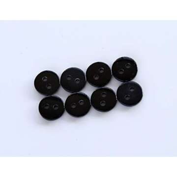 GANSSIA 11/32 Inch (9mm) Very Small Button Tiny Size Sewing Flatback Resin Buttons Color Black Pack of 500 Pcs