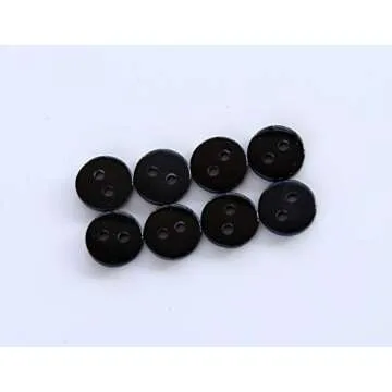 GANSSIA Small Black Resin Buttons Pack of 500, 9mm
