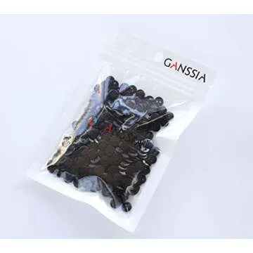 GANSSIA Small Black Resin Buttons Pack of 500, 9mm