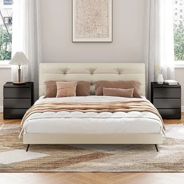 Stylish FOTOSOK Nightstands Set of 2 with Storage Drawers