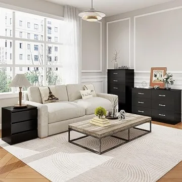 Stylish FOTOSOK Nightstands Set of 2 with Storage Drawers