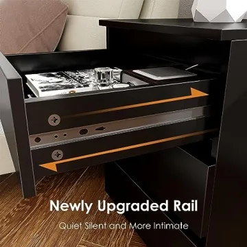 Stylish FOTOSOK Nightstands Set of 2 with Storage Drawers