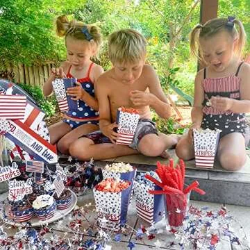 Big Dot of Happiness Stars and Stripes - Memorial Day, 4th of July and Labor Day USA Patriotic Party Favor Popcorn Treat Boxes - Set of 12