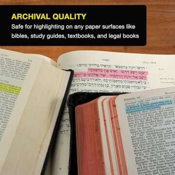 U.S. Office Supply Bible Safe Gel Highlighters, 6 Pack Set - 6 Different Bright Neon Fluorescent Highlight Colors Yellow, Orange, Pink, Purple, Green, Blue - Won't Bleed, Fade or Smear - Study Guide