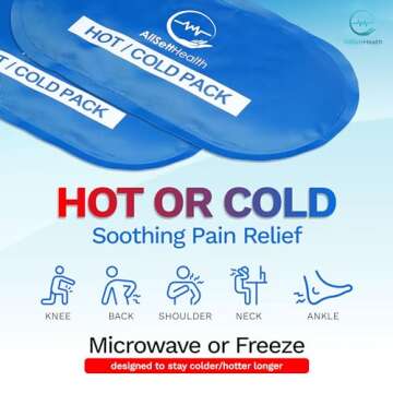 Reusable Hot and Cold Gel Ice Packs for Injuries | Cold Compress, Ice Pack, Gel Ice Packs, Cold Packs for Injuries, 10.5" x 5" | 4 Pack