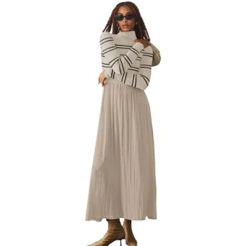 Womens Causal Solid Ribbed Knit Tops Long Dress for Ladies Fall Winter Warm Outfits Maxi Sweater Dress