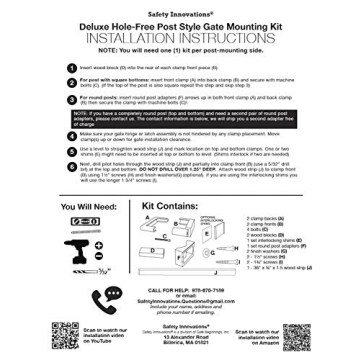 Safety Innovations Baby Gate Kit - Easy No Hole Installation