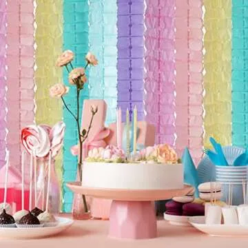 3D Four Leaf Flower Tissue Paper Hanging Streamers for All Party Events, Photo Garland Backdrop, 12-...