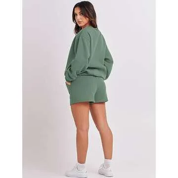 Cozy ANRABESS Women 2 Piece Sweat Shorts Set 2025