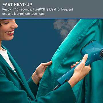 Rowenta, Steamer for Clothes, PurePop Handheld Steamer, 1.5 Lbs, 15 Second Heatup, 2.3 Oz Capacity, ...