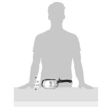 Hawkins 2 Litre Contura Pressure Cooker, Stainless Steel Inner Lid Cooker, Handi Cooker, Induction Cooker, Small Cooker, Silver (SSC20)