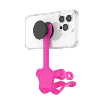 PopSockets: Flexible Phone Mount & Stand, Phone Tripod Mount, Universal Device Mount - Hot Pink
