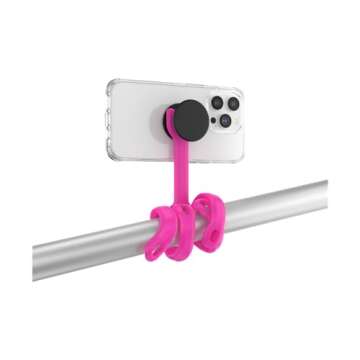 PopSockets: Flexible Phone Mount & Stand, Phone Tripod Mount, Universal Device Mount - Hot Pink