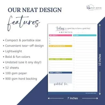 Neat House Sweet Home To Do List Notepad. Daily Notebook for Work Organization, Cute Day Planner, Teacher To Do List, Work Planner Organizer Notebook