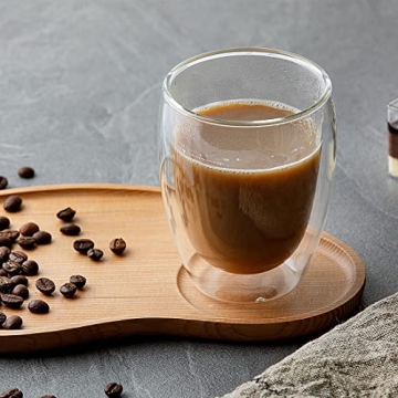 Elegant 12oz Double-Walled Glass Cups - 4 Pack