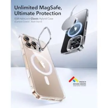 ESR for iPhone 16 Pro Max Case, Camera Control Compatible with MagSafe, Military-Grade Protective Case, Built-in Stash Stand Phone Case, Scratch-Resistant Back Cover, Classic Series, Clear