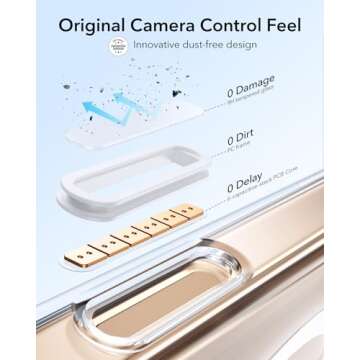 ESR for iPhone 16 Pro Max Case, Camera Control Compatible with MagSafe, Military-Grade Protective Case, Built-in Stash Stand Phone Case, Scratch-Resistant Back Cover, Classic Series, Clear